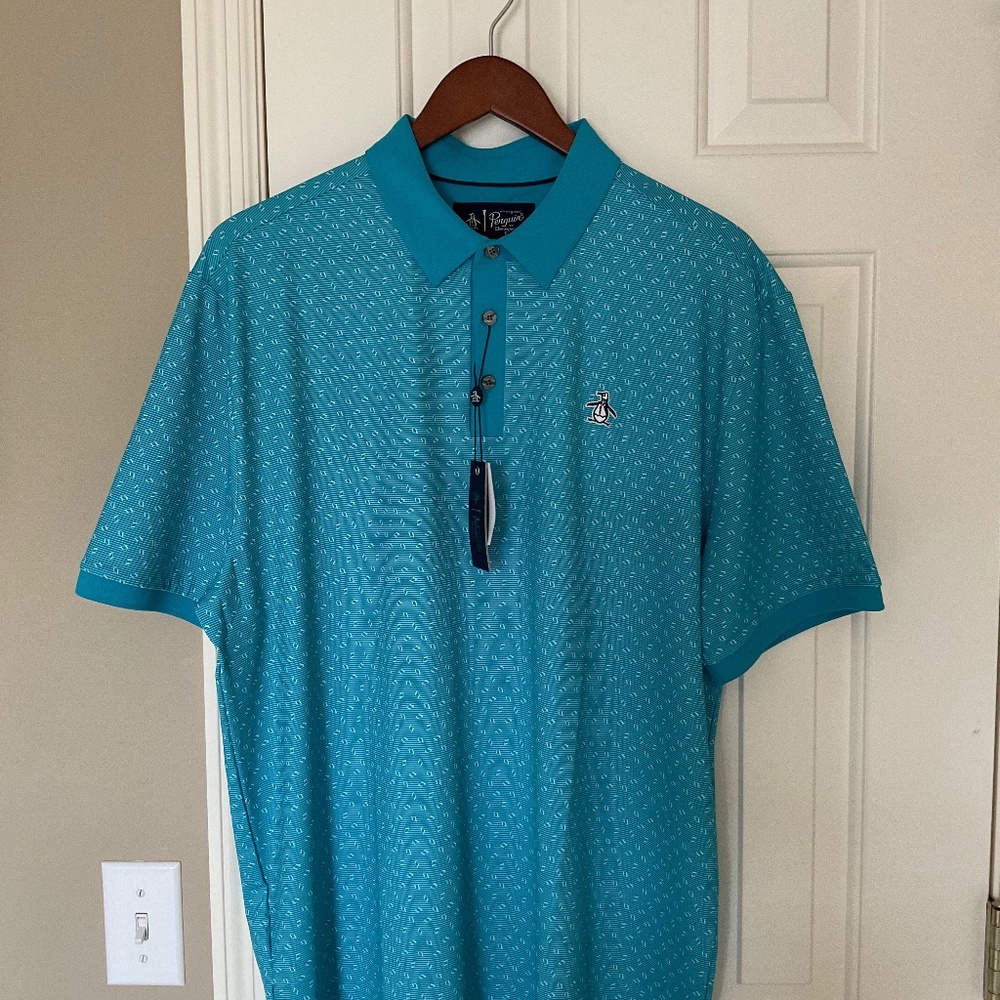 Original Penguin Golf Polo - Large - Turquoise